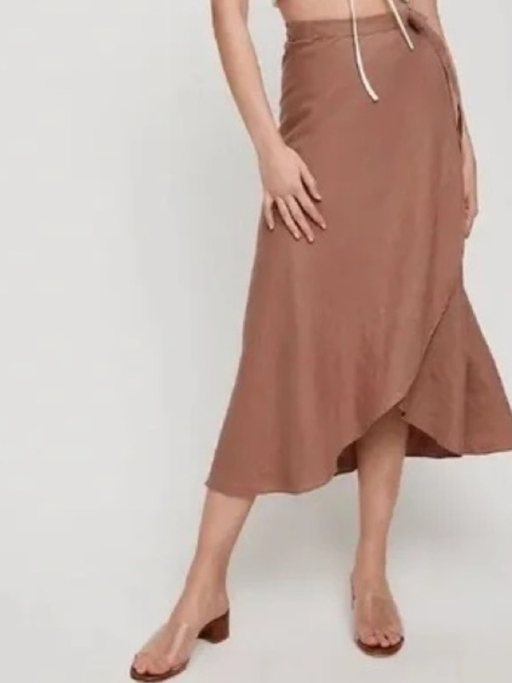 Aritizia Wilfred Eleta Linen Wrap Skirt